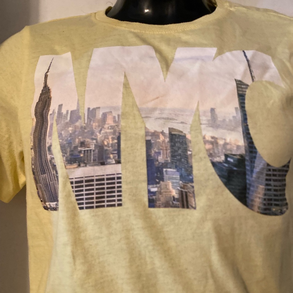 Source Unknown Yellow NYC Skyline Graphic Tee